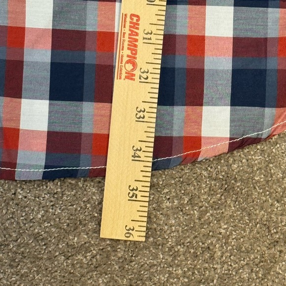 Enyce Mens Button-Up Shirt Size 5XL Plaid Red, White, And Blue - Picture 4 of 7